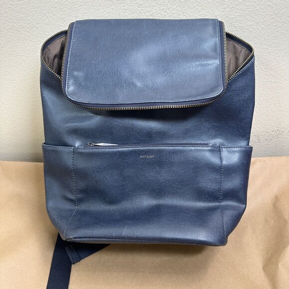 Matt & Nat Vegan Leather Backpack - Navy Blue - Picture 14 of 16
